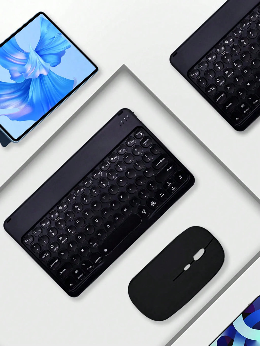 Round key Bluetooth keyboard and mouse set, suitable for Xiaomi and Huawei mobile phones, iPad tablets